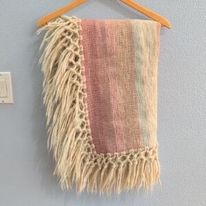 Rose Roques Mohair Boho Fringe Throw Blanket